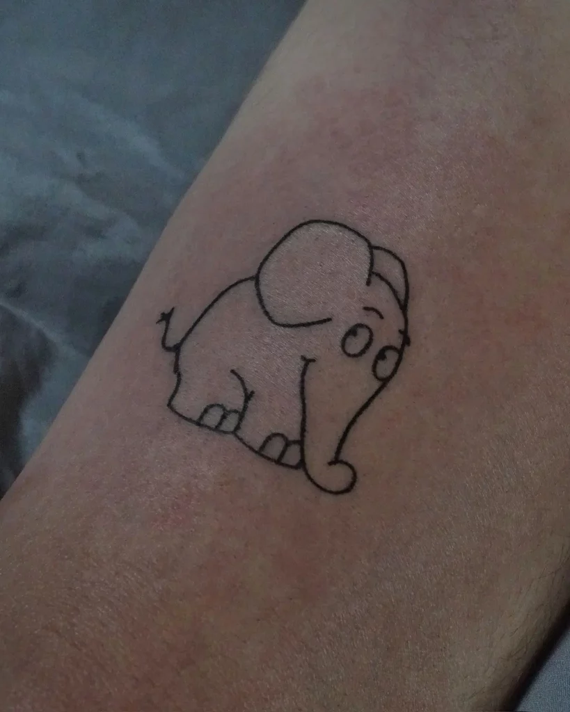 Elefanten Silhouette als Tattoo